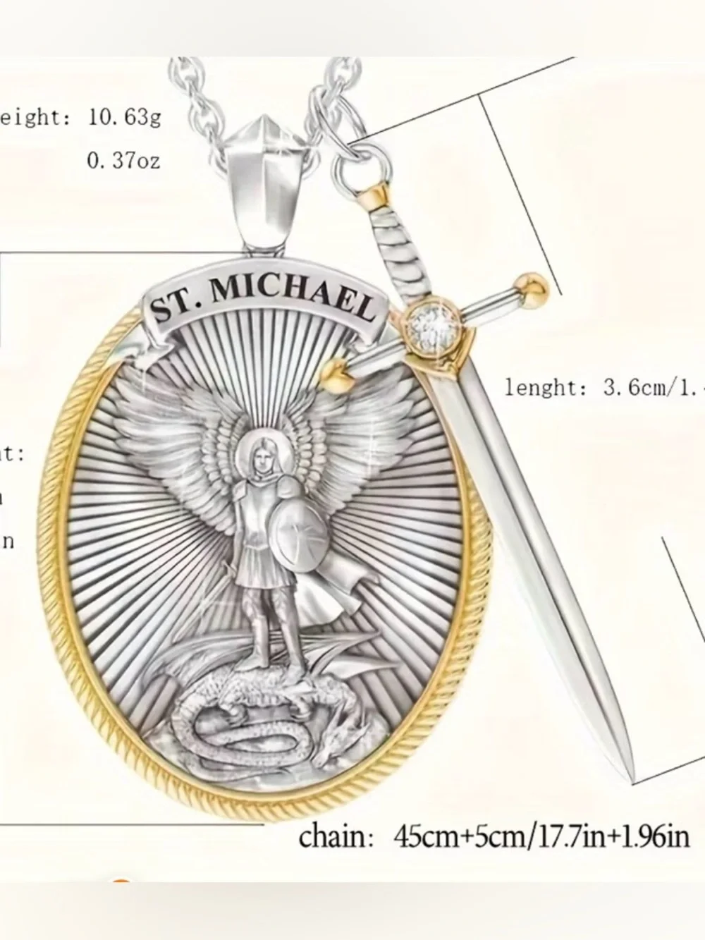 NEW Saint St. Michael Medal Archangel of Protection Necklace Police Catholic
